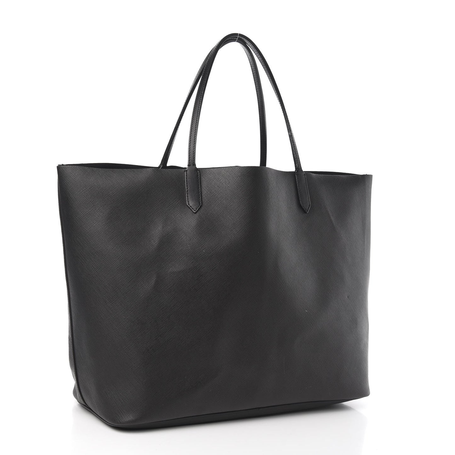 Textured Coated Canvas Bambi Print Large Antigona Tote Black