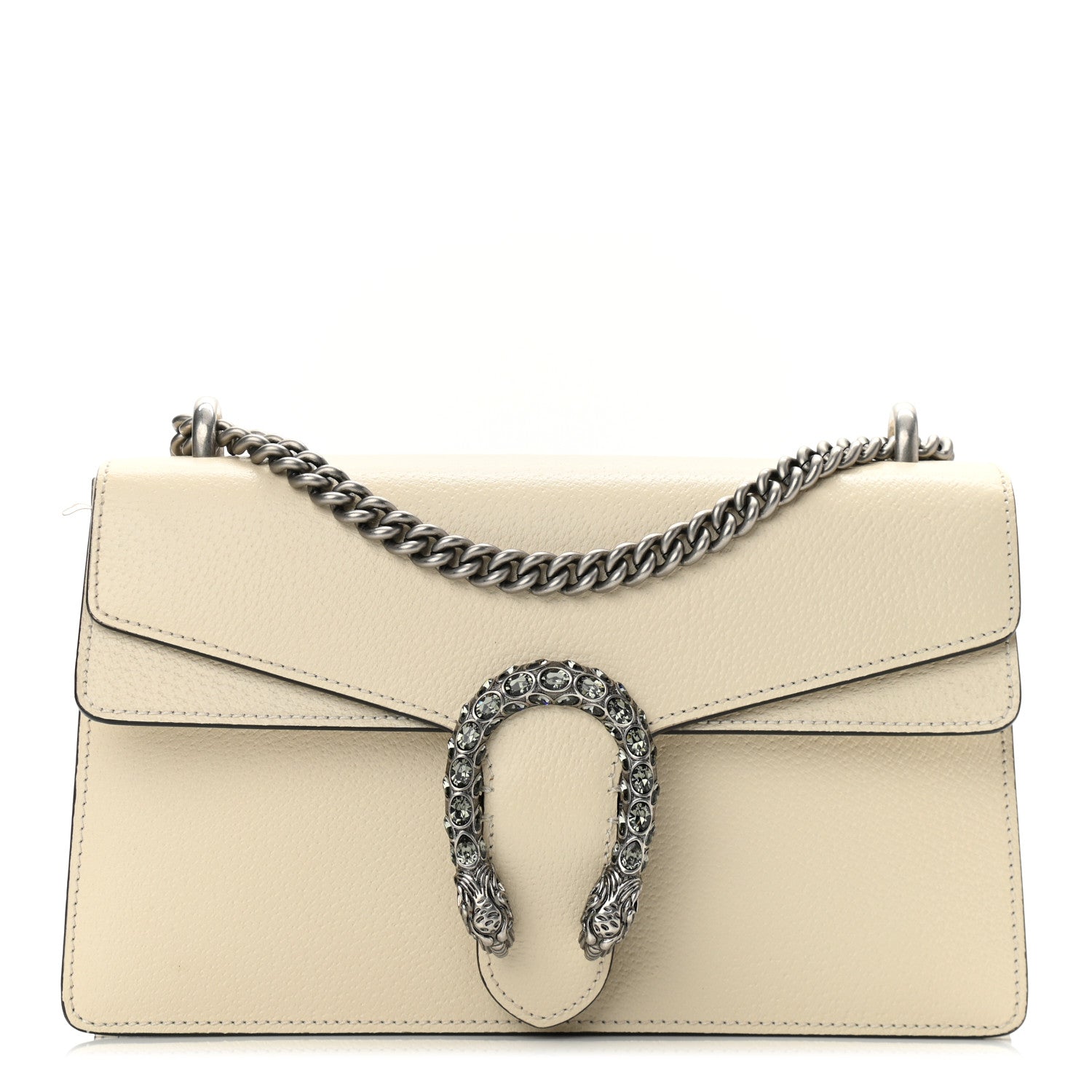 Gucci Textured Calfskin Crystal Small Dionysus Shoulder Bag Mystic White 1 of 12