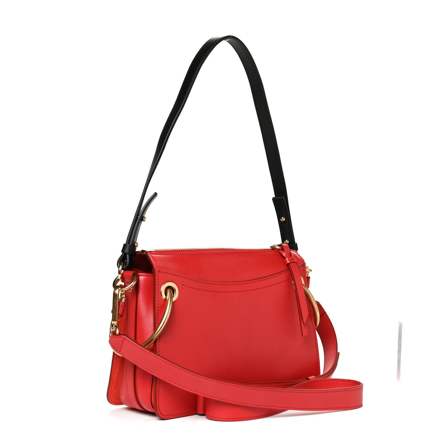 Calfskin Suede Small Roy Bag Plaid Red