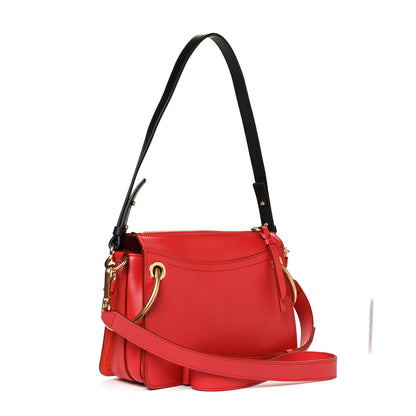 Chloe Calfskin Suede Small Roy Bag Plaid Red 2 of 11