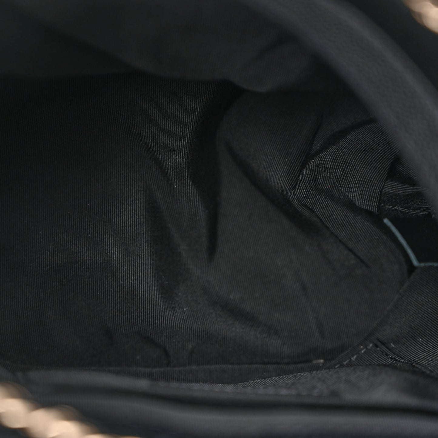 Caviar Quilted Rolled Up Bucket Drawstring Bag Black