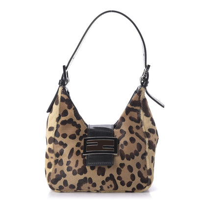 Fendi Calf Hair Leopard Print Shoulder Bag Brown 1 of 9