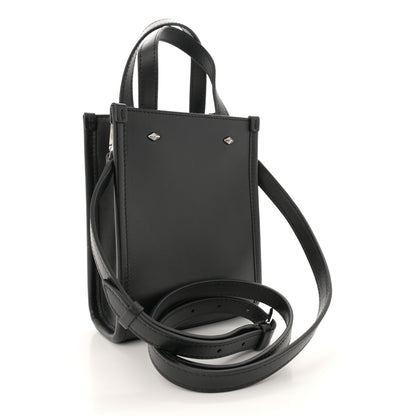 Jimmy Choo Smooth Calfskin Logo Mini Tote Black White 3 of 12