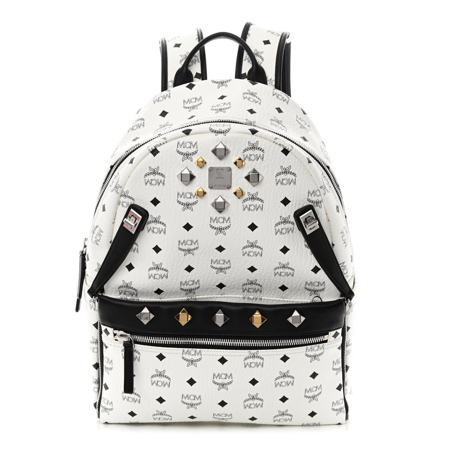 Visetos Studded Medium Dual Stark Backpack White