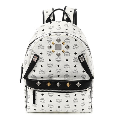 MCM Visetos Studded Medium Dual Stark Backpack White 1 of 15