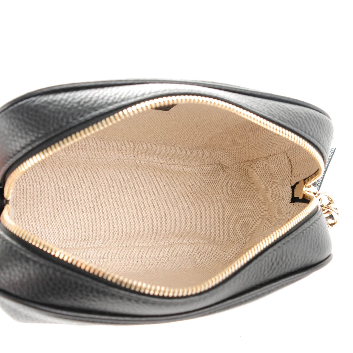 Pebbled Calfskin Small Soho Disco Bag Black