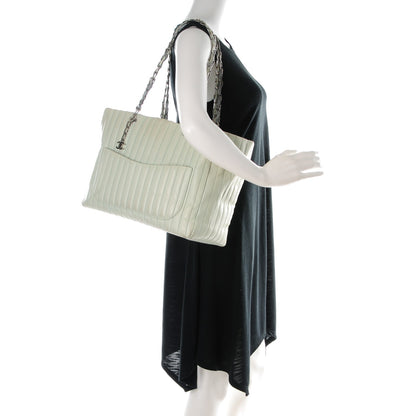 Chanel Lambskin Vertical Quilted Large Mademoiselle Tote Light Green 2 of 16