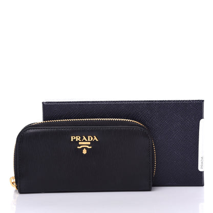 Prada Vitello Move Zip Around Key Holder Black 7 of 7