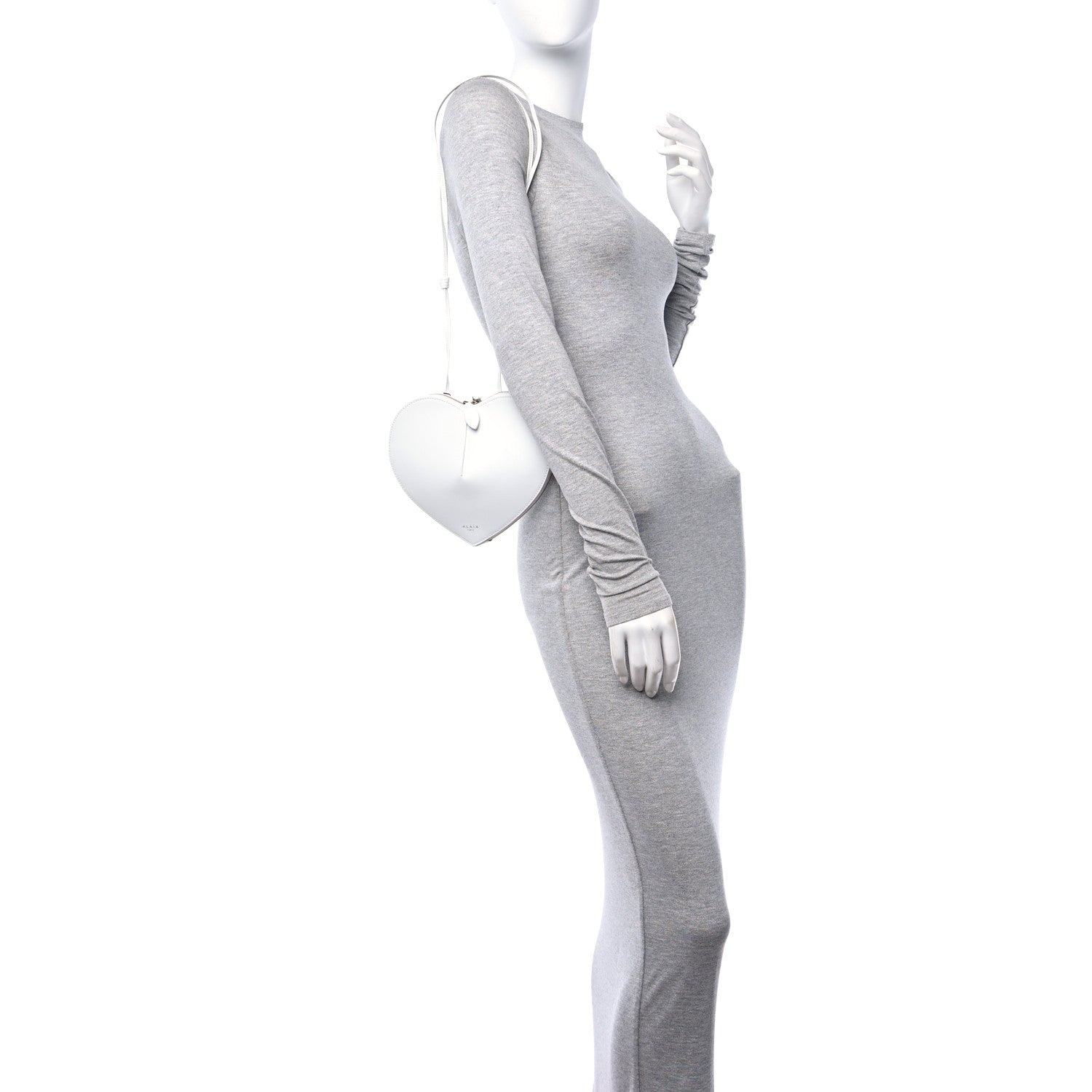 Alaia Calfskin Le Coeur Bag Optic White 2 of 8