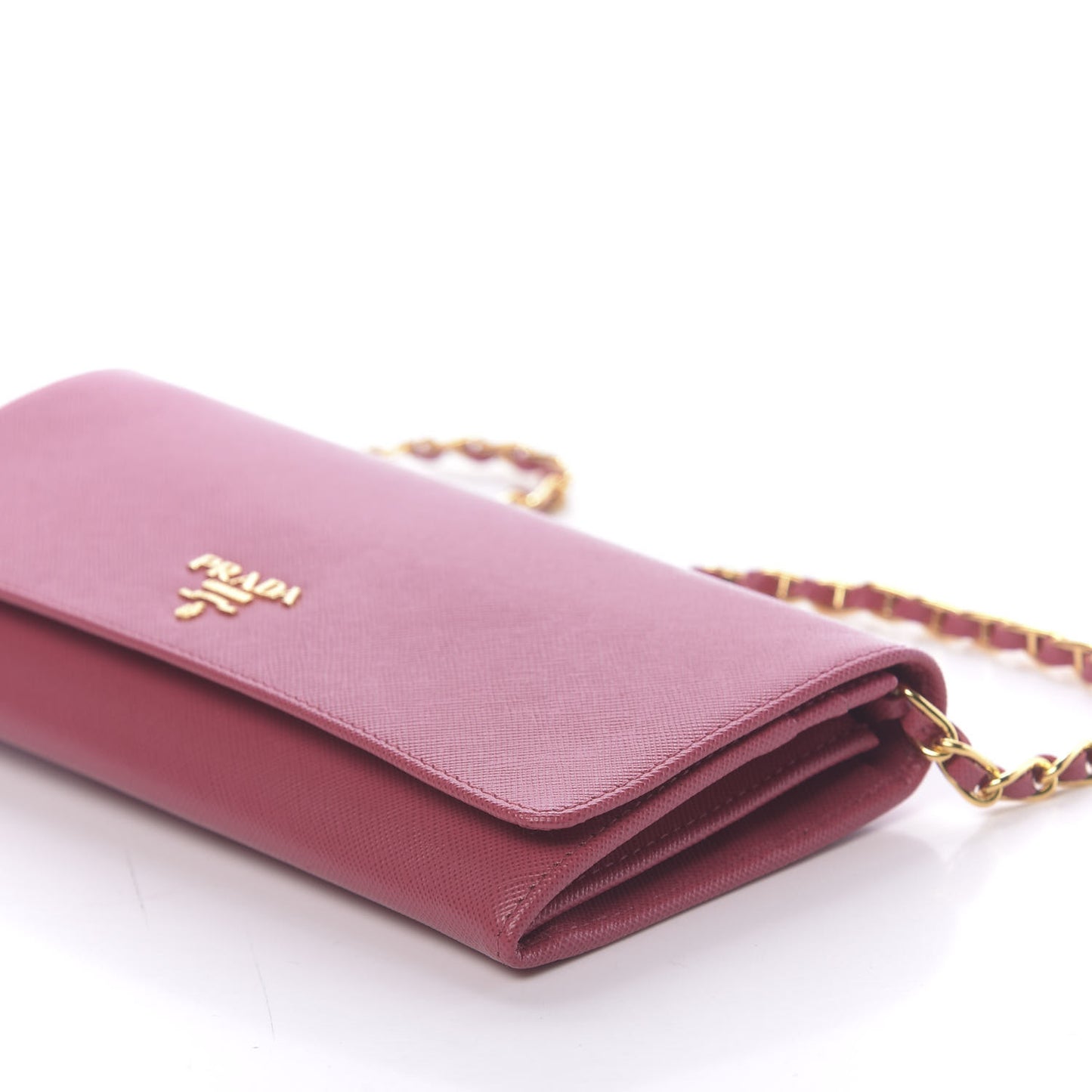 Saffiano Metal Oro Chain Wallet Peonia