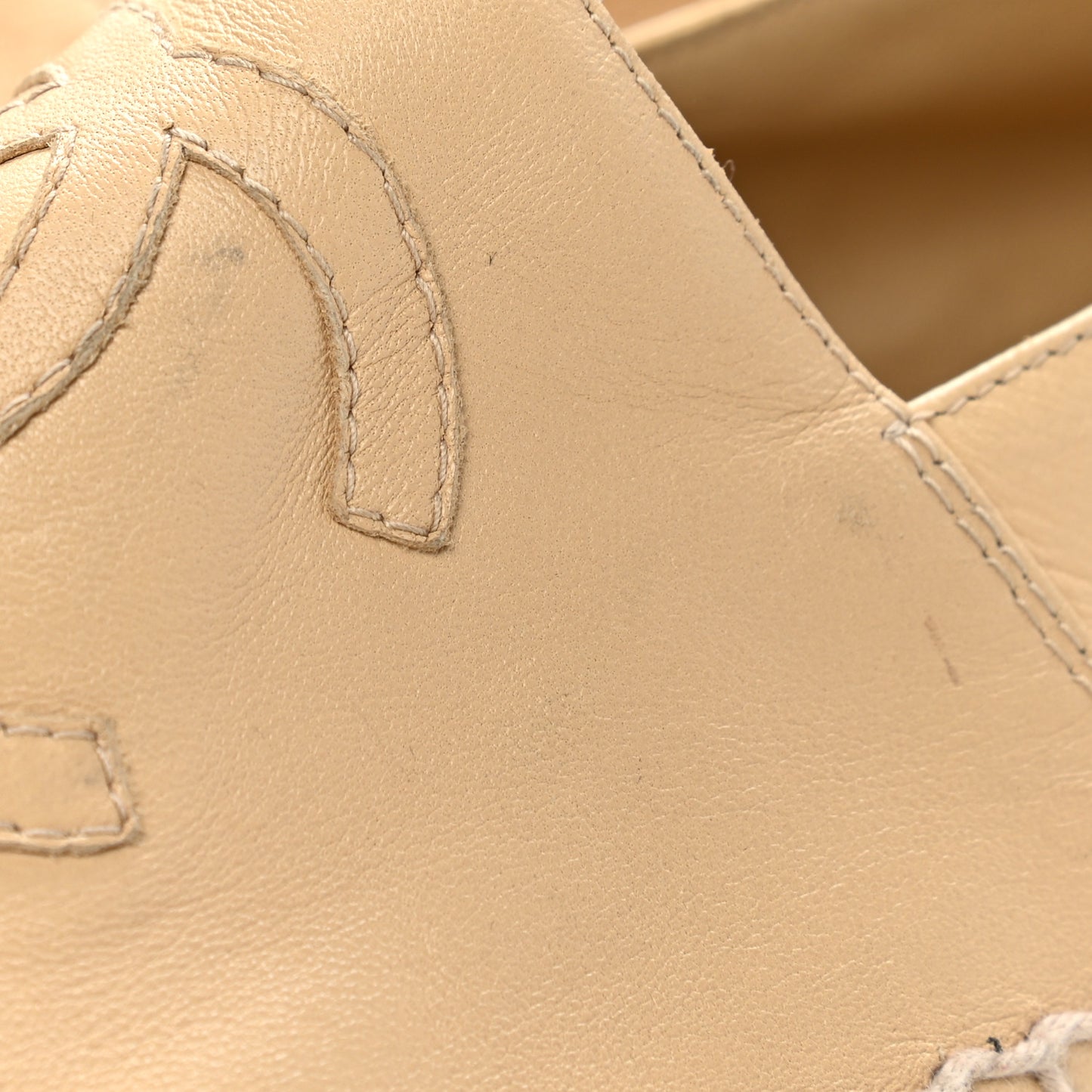 Lambskin CC Espadrilles 37 Beige Black