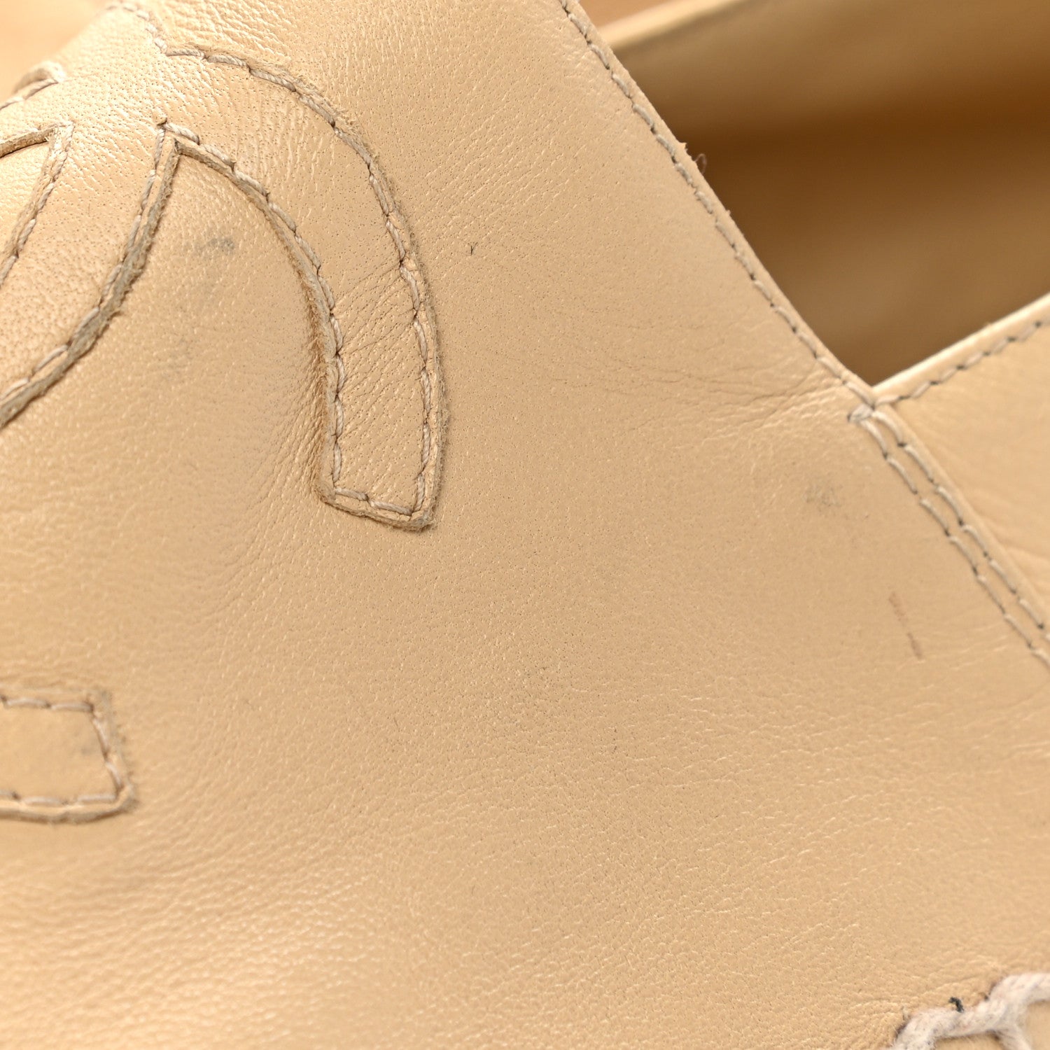Chanel Lambskin CC Espadrilles 37 Beige Black 13 of 13