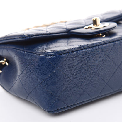 Chanel Caviar Quilted Mini Rectangular Flap Dark Blue 8 of 10