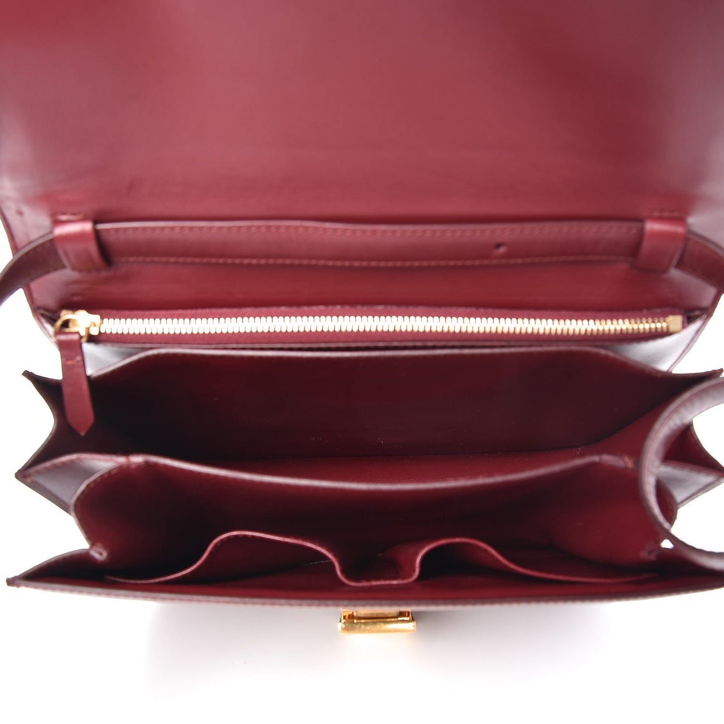 Box Calfskin Medium Classic Box Flap Bag Burgundy
