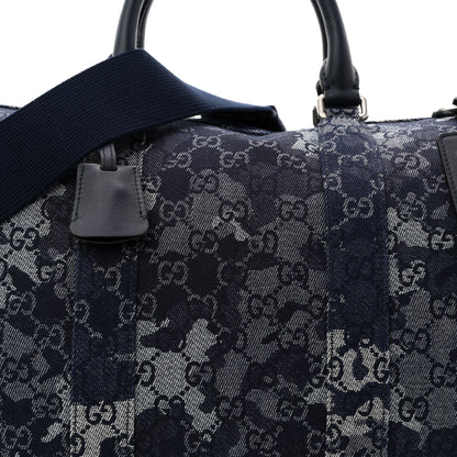 Gucci Denim Monogram Large Duffle Bag Deep Blue 11 of 16