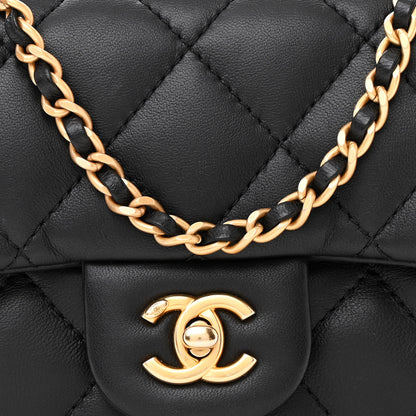 Chanel Lambskin Quilted Mini Heart Charms Flap Black 8 of 11
