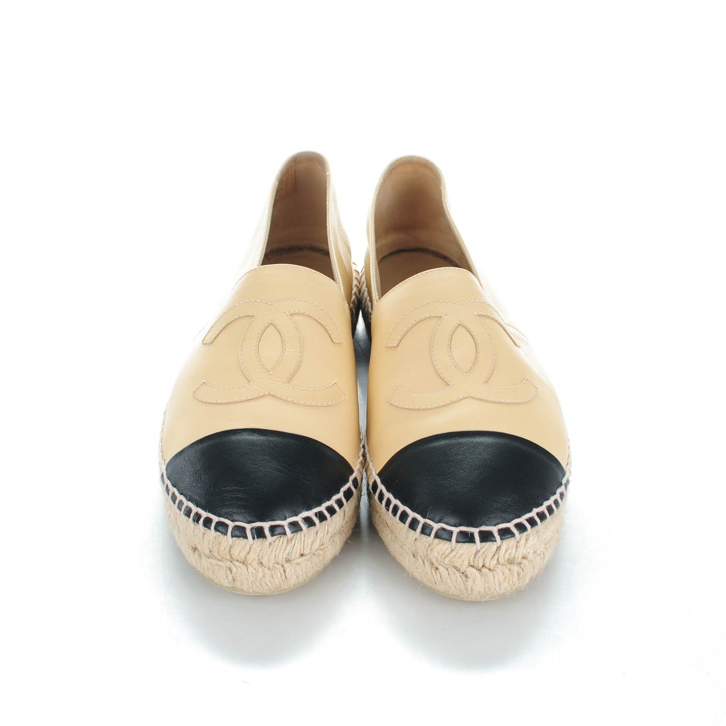 Lambskin CC Espadrilles 39 Beige Black