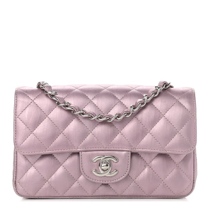 Chanel Metallic Calfskin Quilted Mini Rectangular Flap Pink 1 of 11