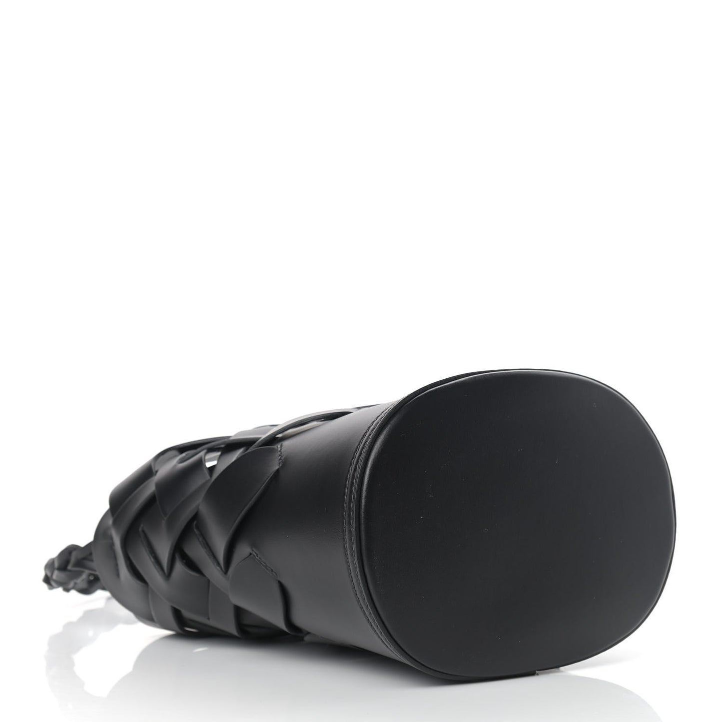 Vitello Intreccio Bucket Bag Black