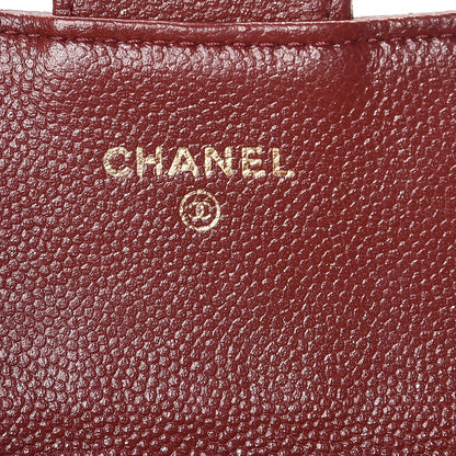 Chanel Iridescent Caviar Quilted Medium Flap Wallet Burgundy 6 of 10