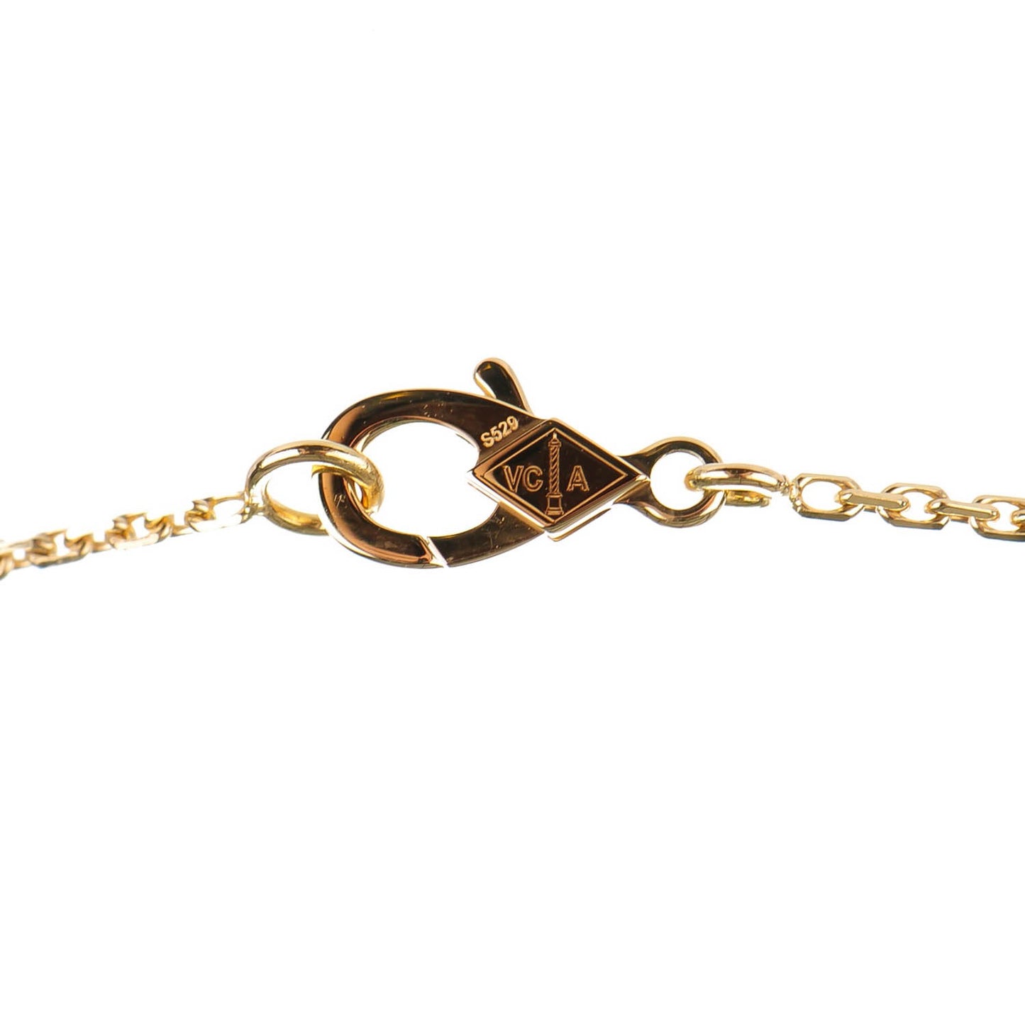 18K Yellow Gold Black Onyx Vintage Alhambra Pendant Necklace