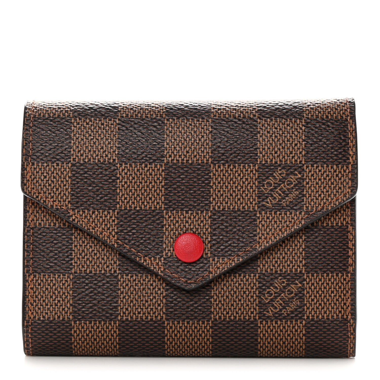 Louis Vuitton Damier Ebene Victorine Wallet Red 1 of 8