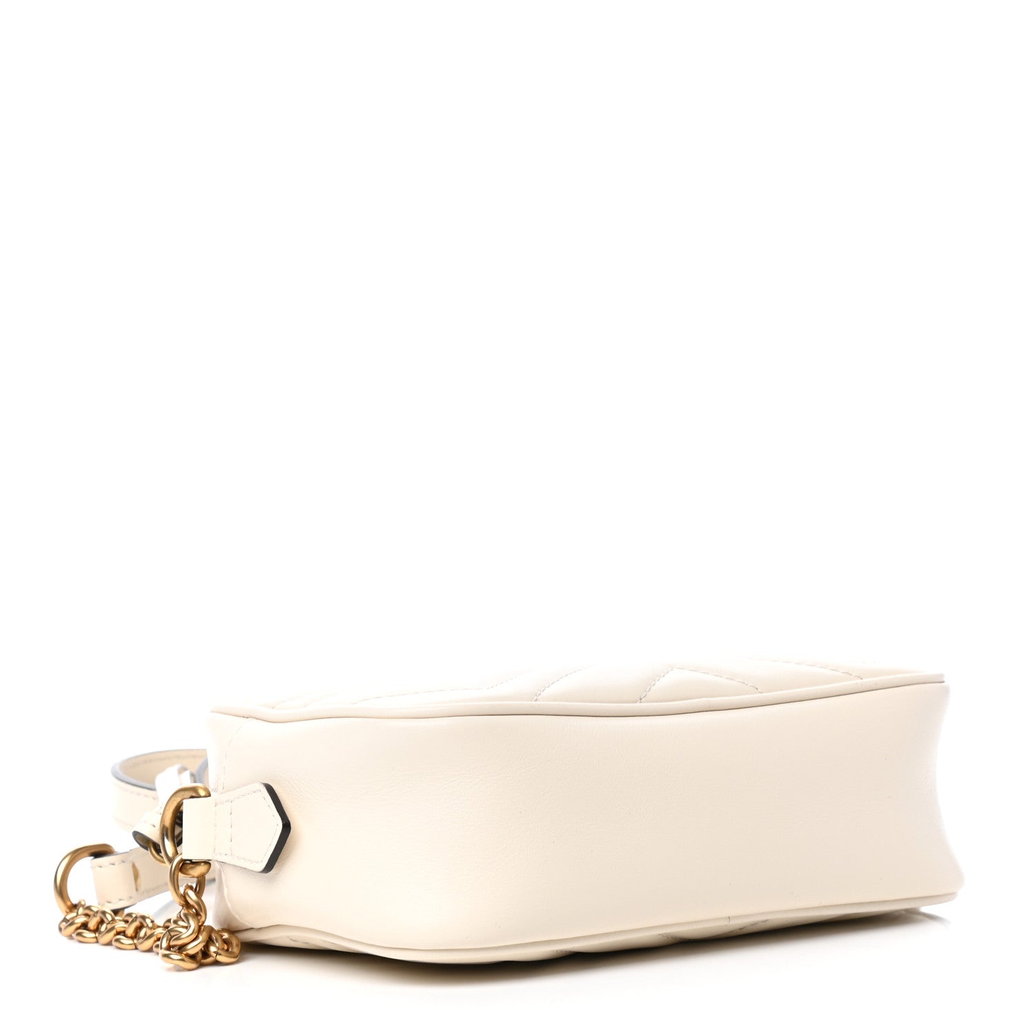 Gucci Calfskin Matelasse Mini GG Marmont Chain Shoulder Bag White 4 of 9
