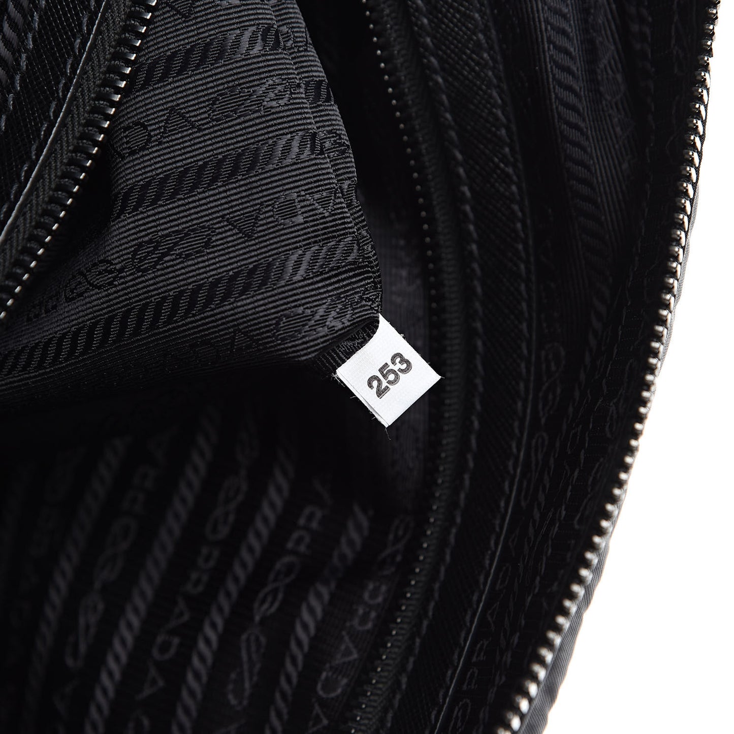 Tessuto Nylon Saffiano Metal Triangle Logo Work Bag Black