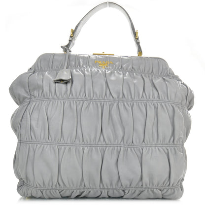 Prada Nappa Dressy Gaufre Framed Tote Nuvola 1 of 10