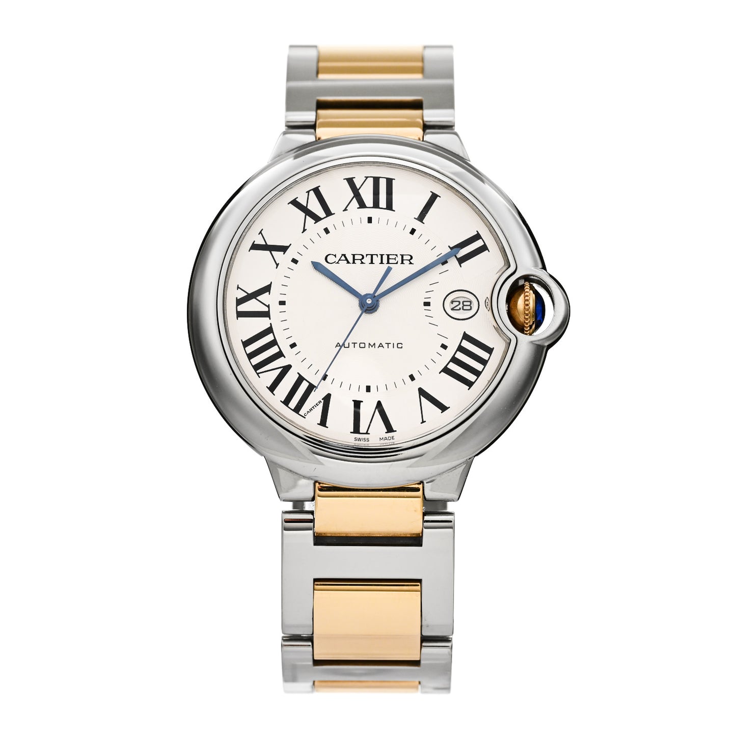 Stainless Steel 18K Yellow Gold 42mm Ballon Bleu De Cartier Automatic Watch