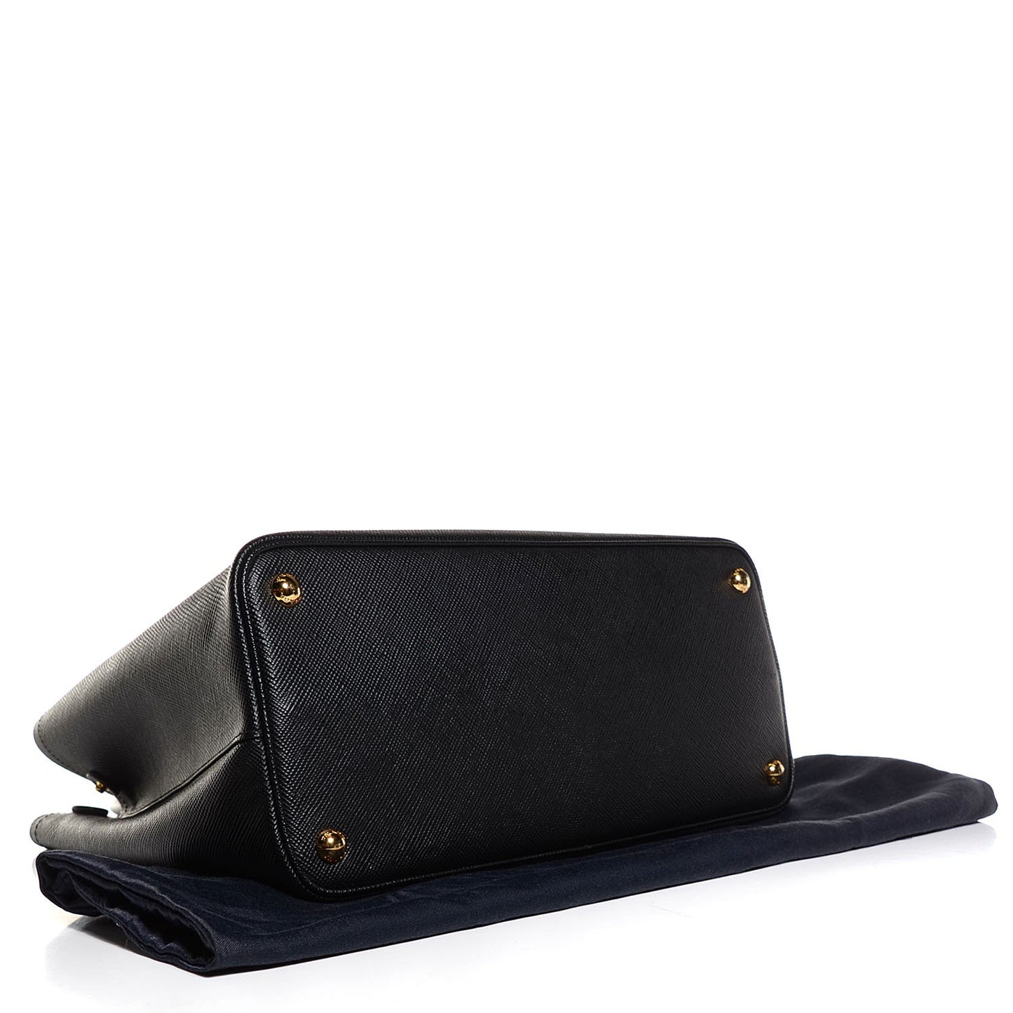 Saffiano Cuir Small Double Bag Black Ciliegia
