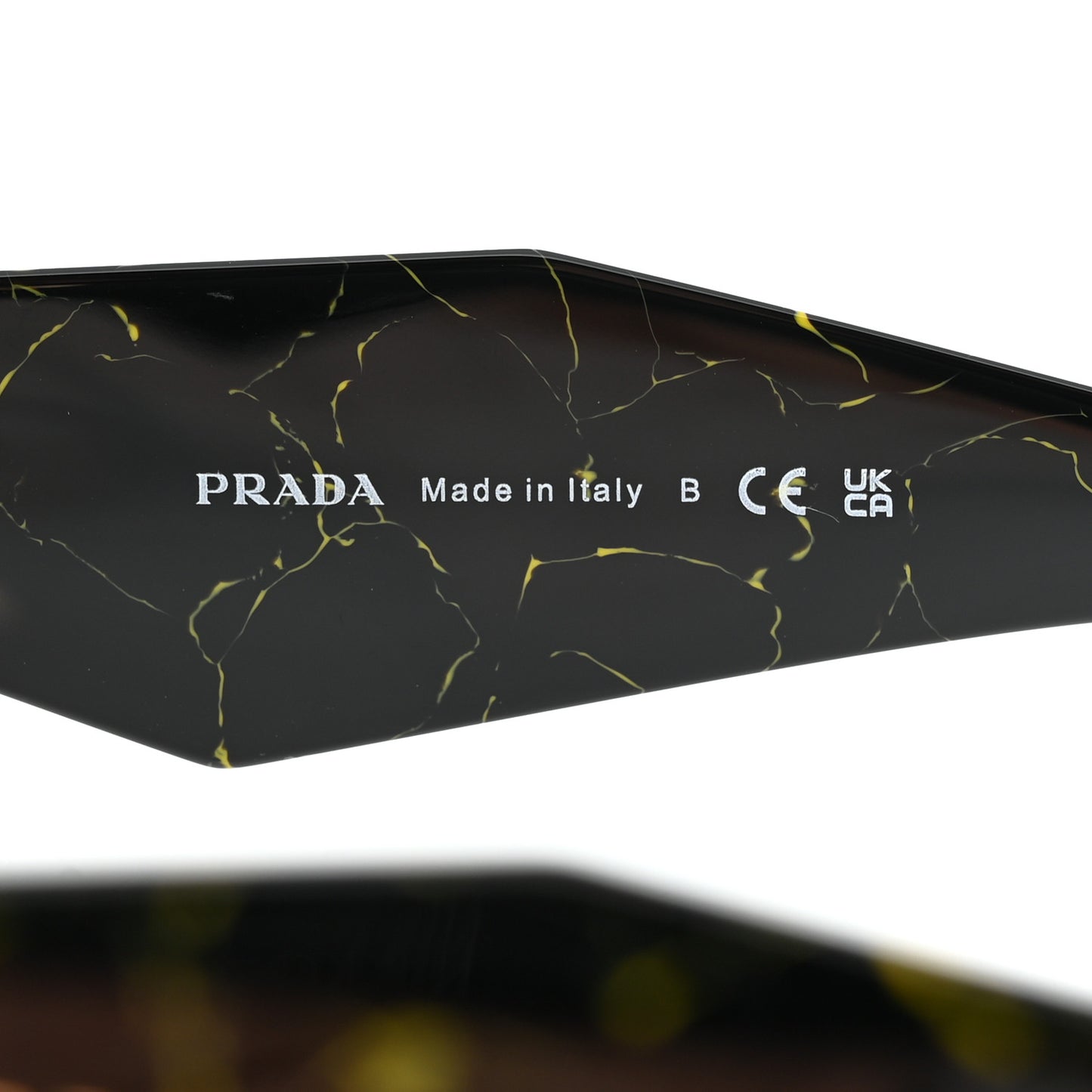 Acetate Symbole Marbled Sunglasses SPR 17W Black Yellow