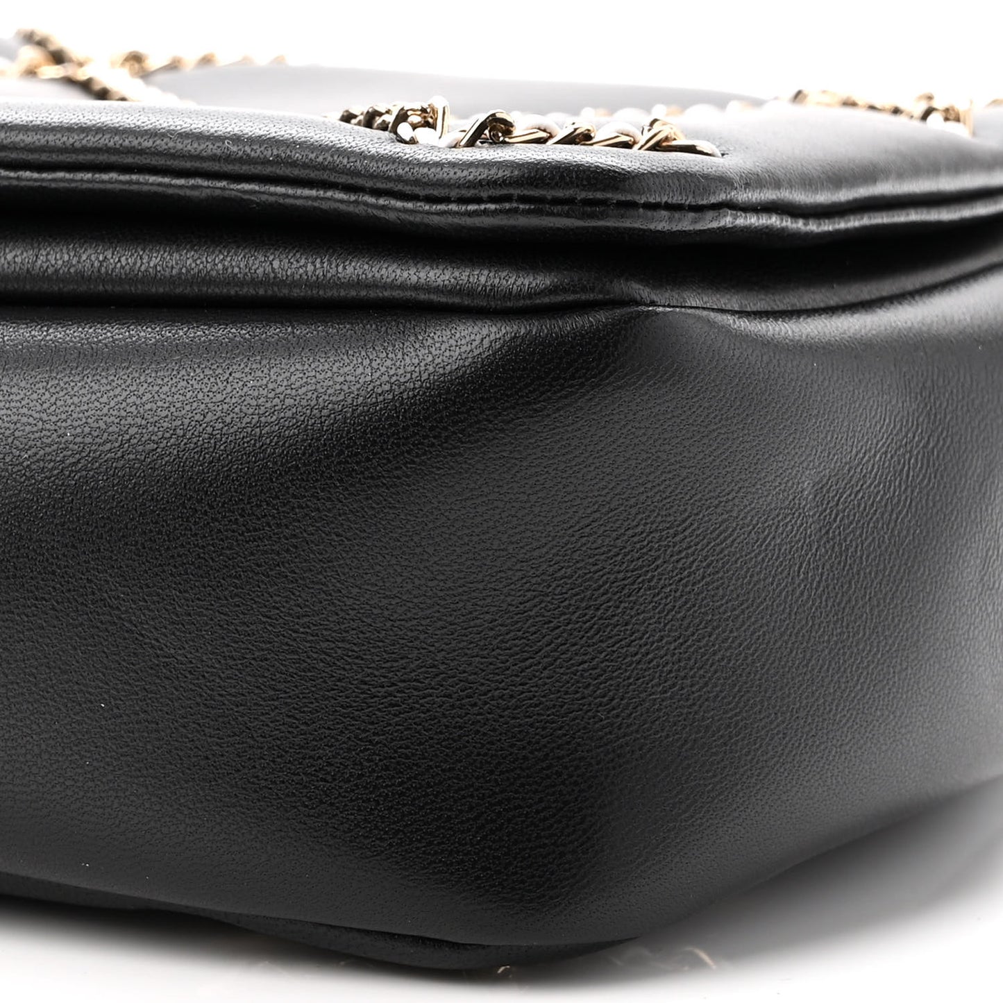 Lambskin Small Entwined Chain Flap Black