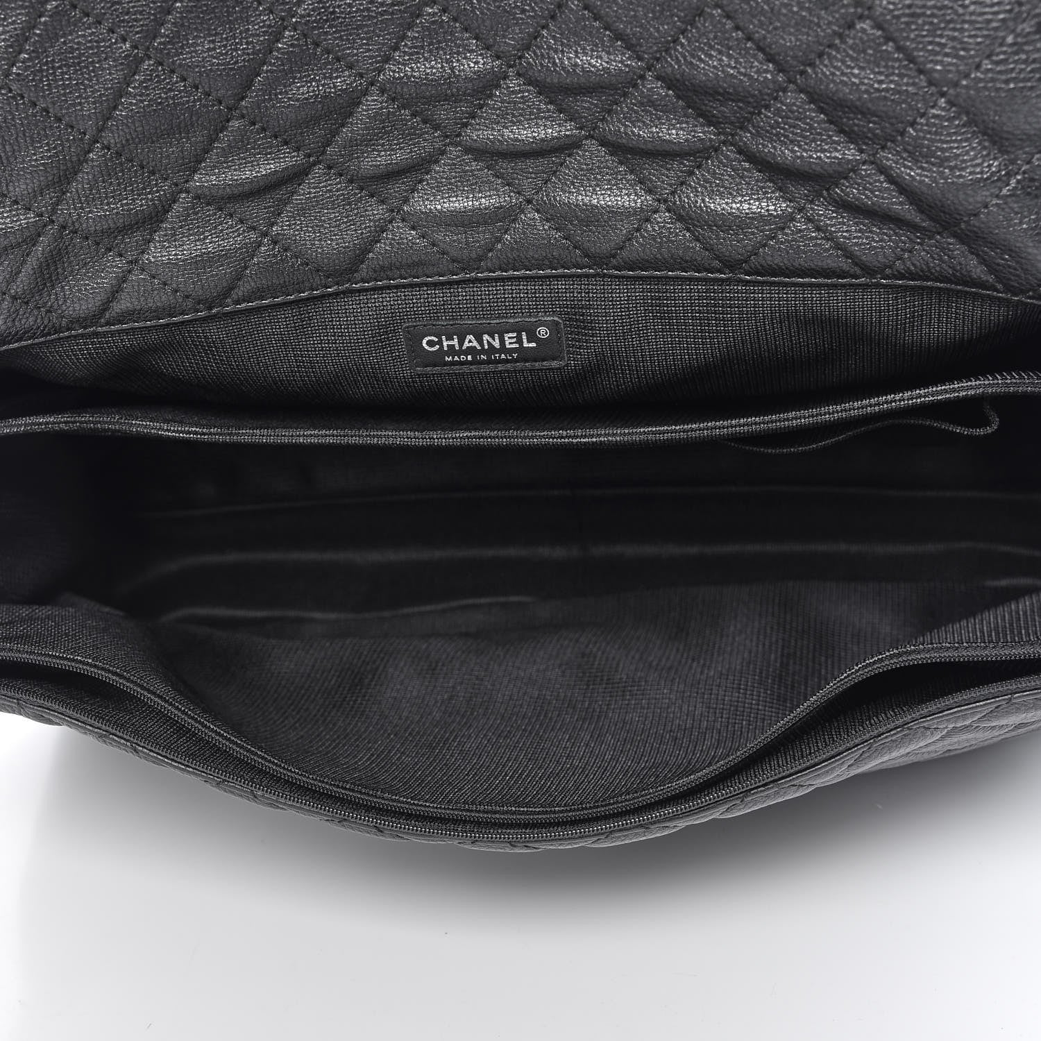 Chanel Calfskin Quilted XXL Travel Flap Bag Black 5 of 9