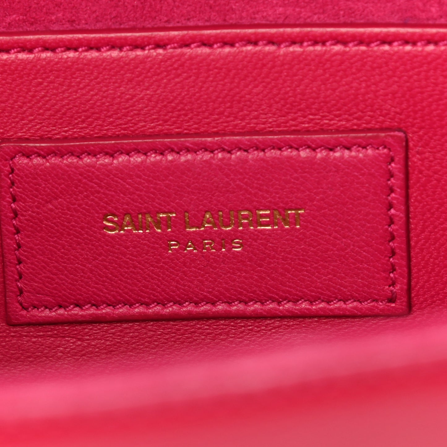 Patent Grain De Poudre Classic Monogram Cassandre Clutch Fuchsia