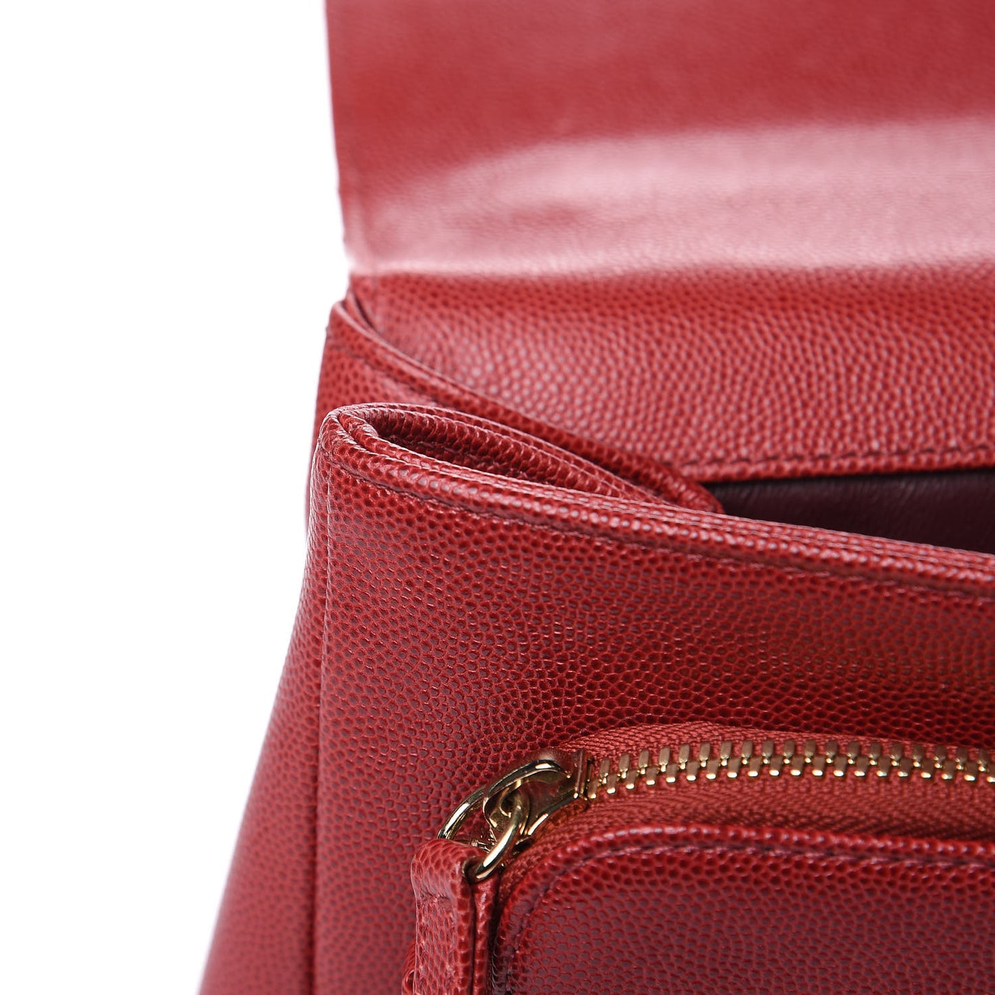 Caviar Quilted Large Business Affinity Flap Red