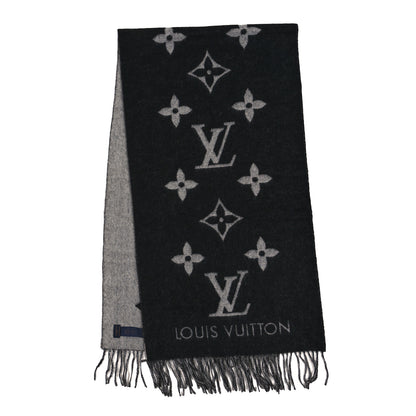 Louis Vuitton Cashmere Monogram Reykjavik Scarf Black 2 of 3