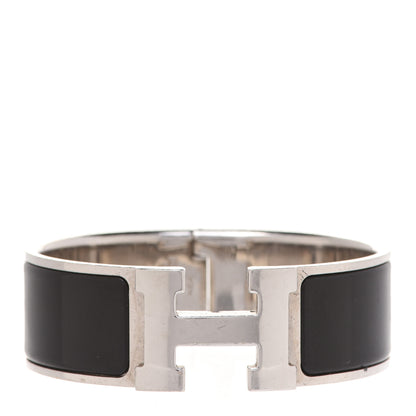Hermes Enamel Wide Clic Clac H Bracelet PM Black 1 of 6