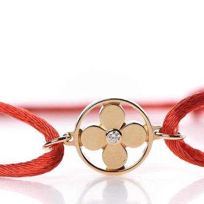 Louis Vuitton 18K Yellow Gold Diamond Silk Sun Idylle Cord Bracelet Red 4 of 5