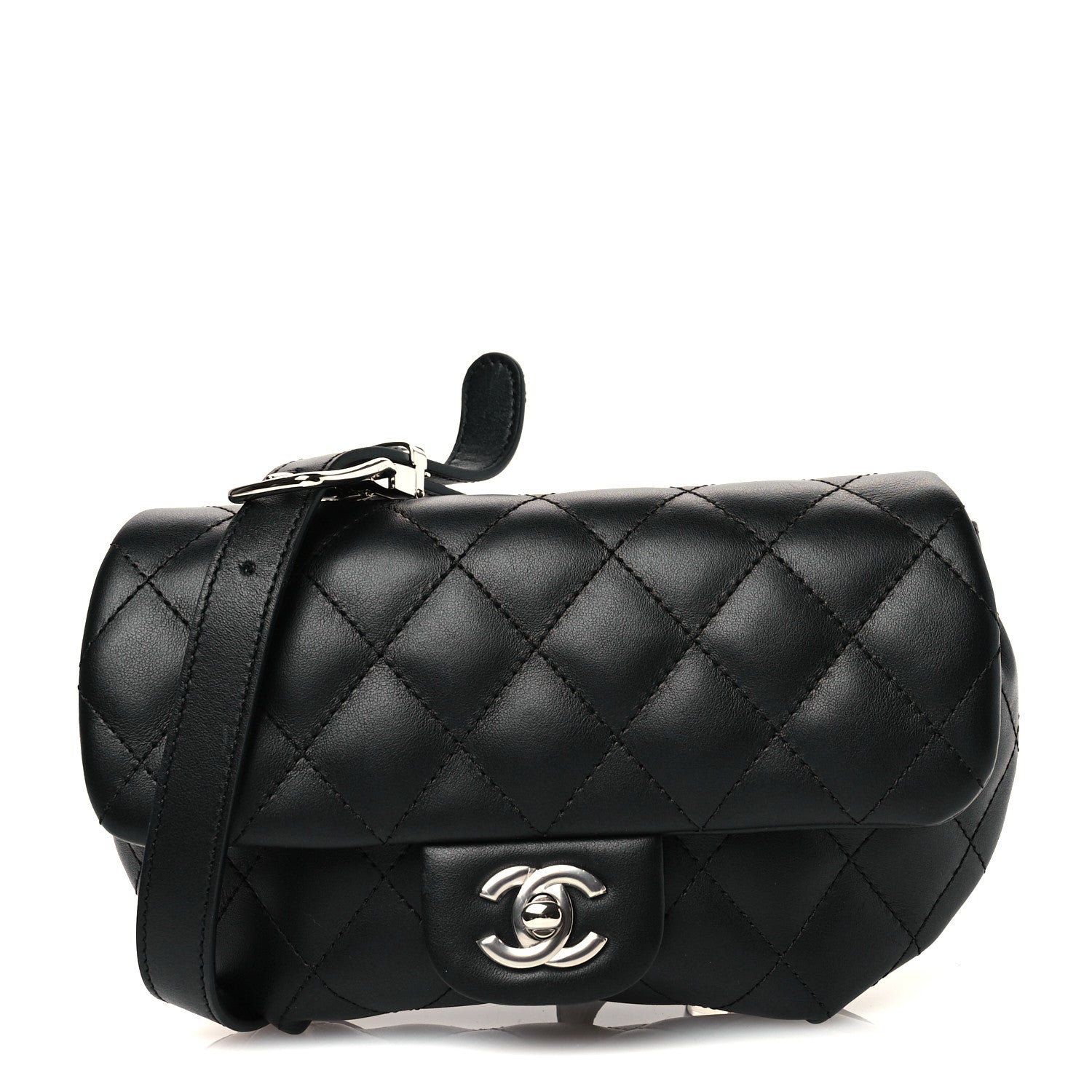 Chanel Calfskin Quilted CC Uniform Flap Belt Bag Black 1 of 10