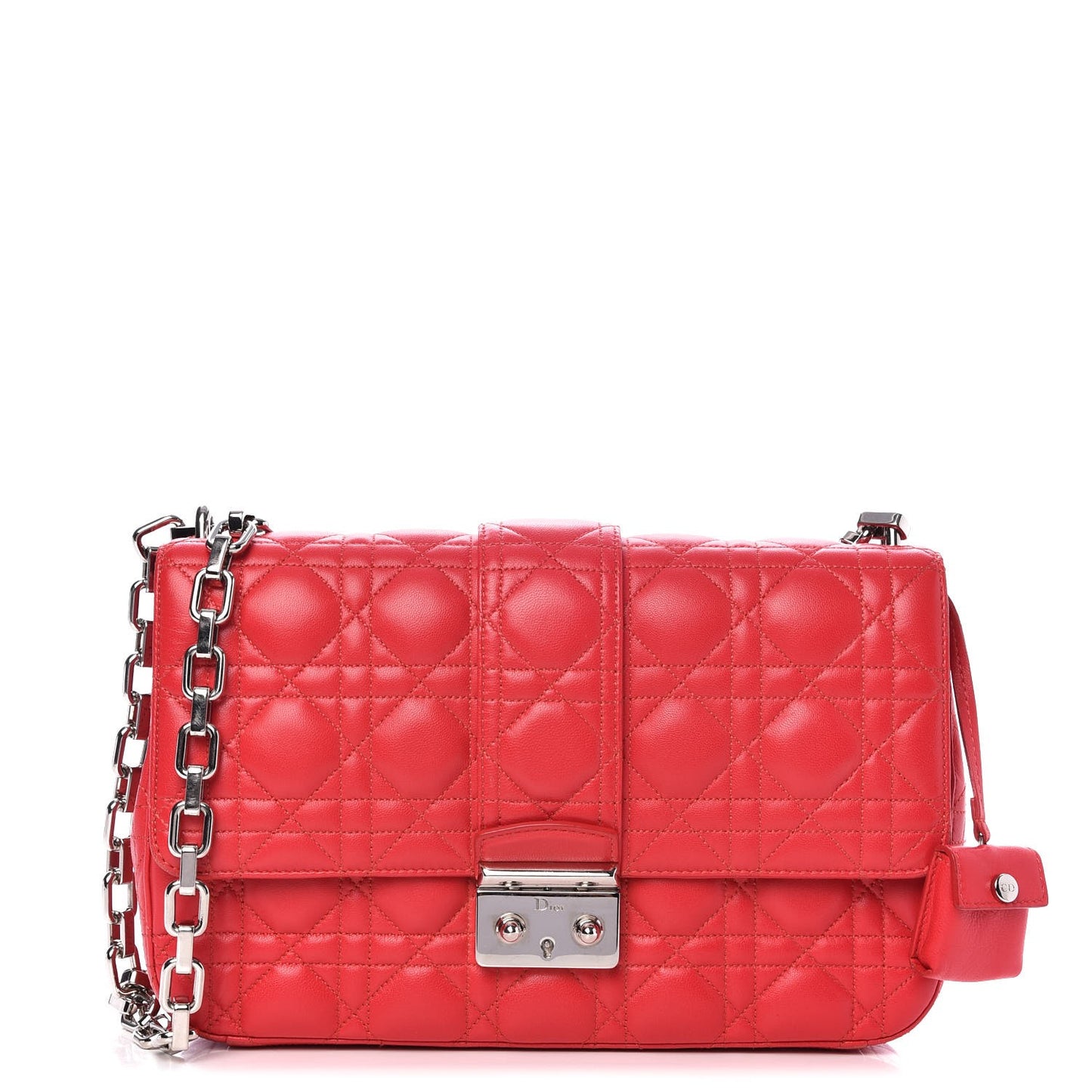 CHRISTIAN DIOR Lambskin Cannage Medium Miss Dior Flap Fuchsia