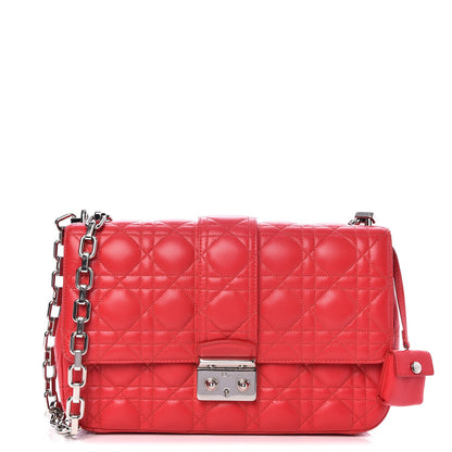 Christian Dior CHRISTIAN DIOR Lambskin Cannage Medium Miss Dior Flap Fuchsia 1 of 11