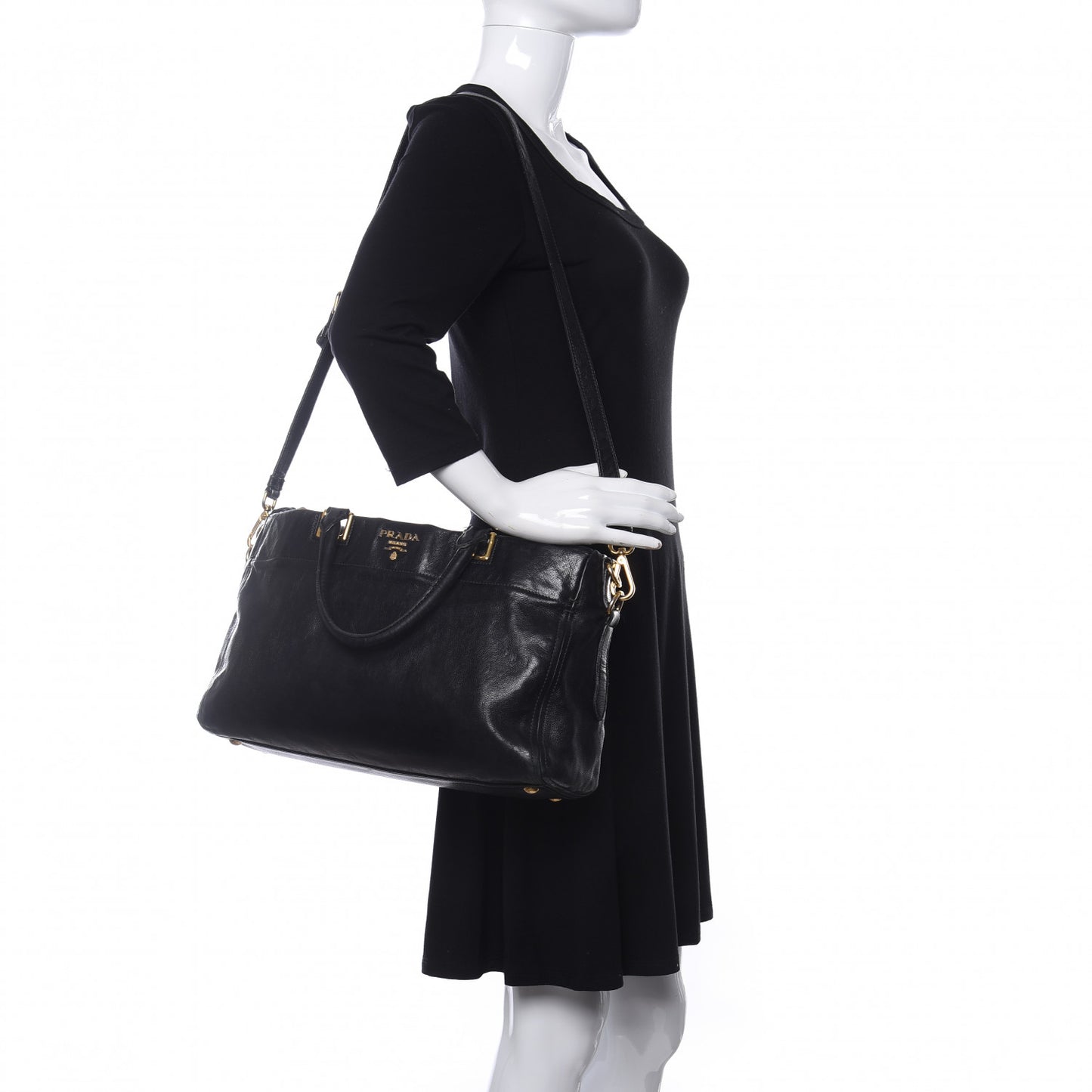 Glace Calf Extra Wide Tote Black