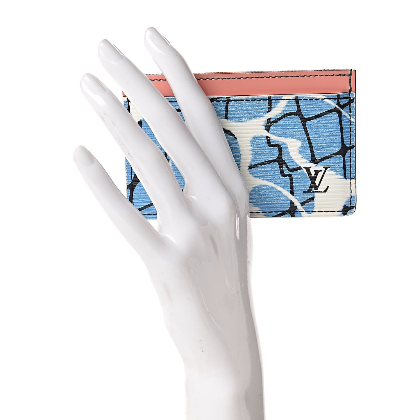 Epi Card Holder Aqua