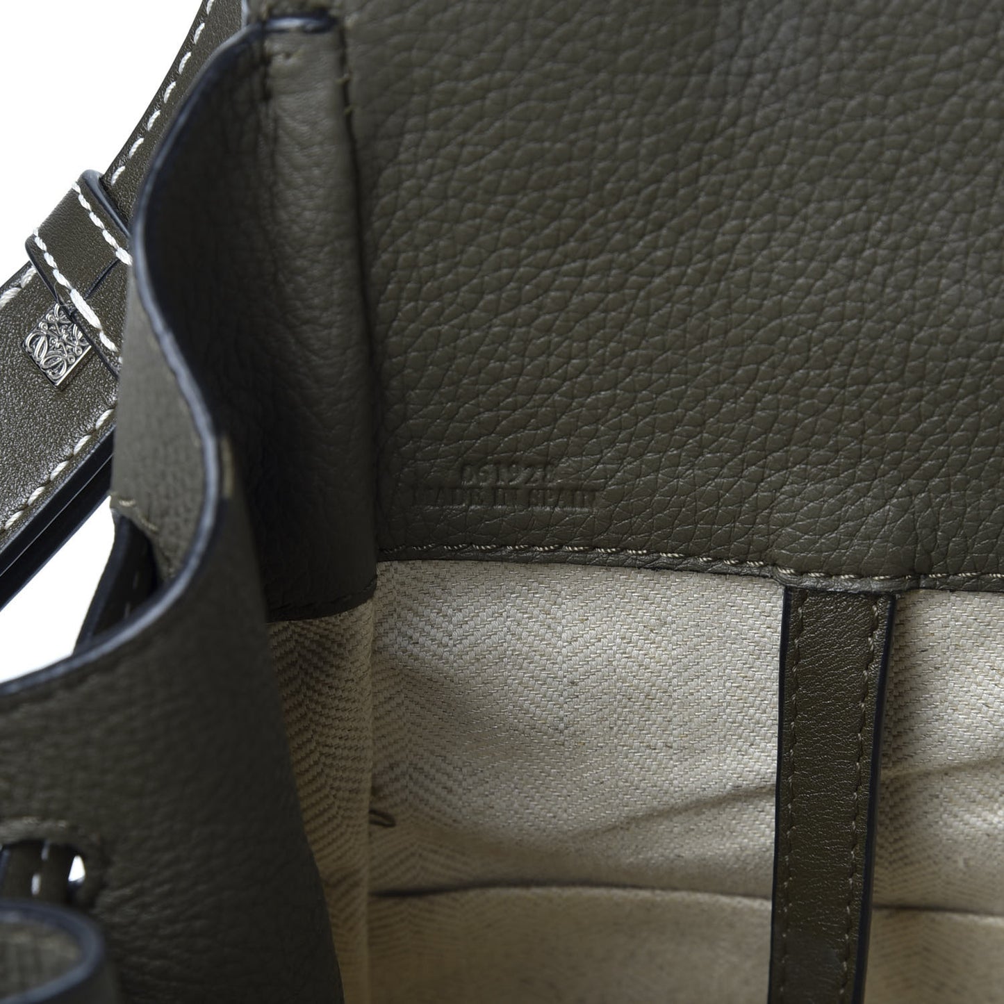 Calfskin Small Hammock Shoulder Bag Khaki Green