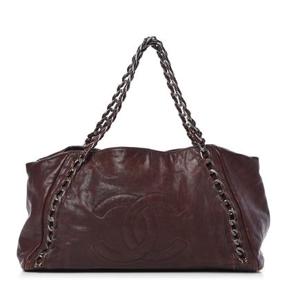 Chanel Glazed Calfskin East West Modern Chain Tote Brown 1 of 9