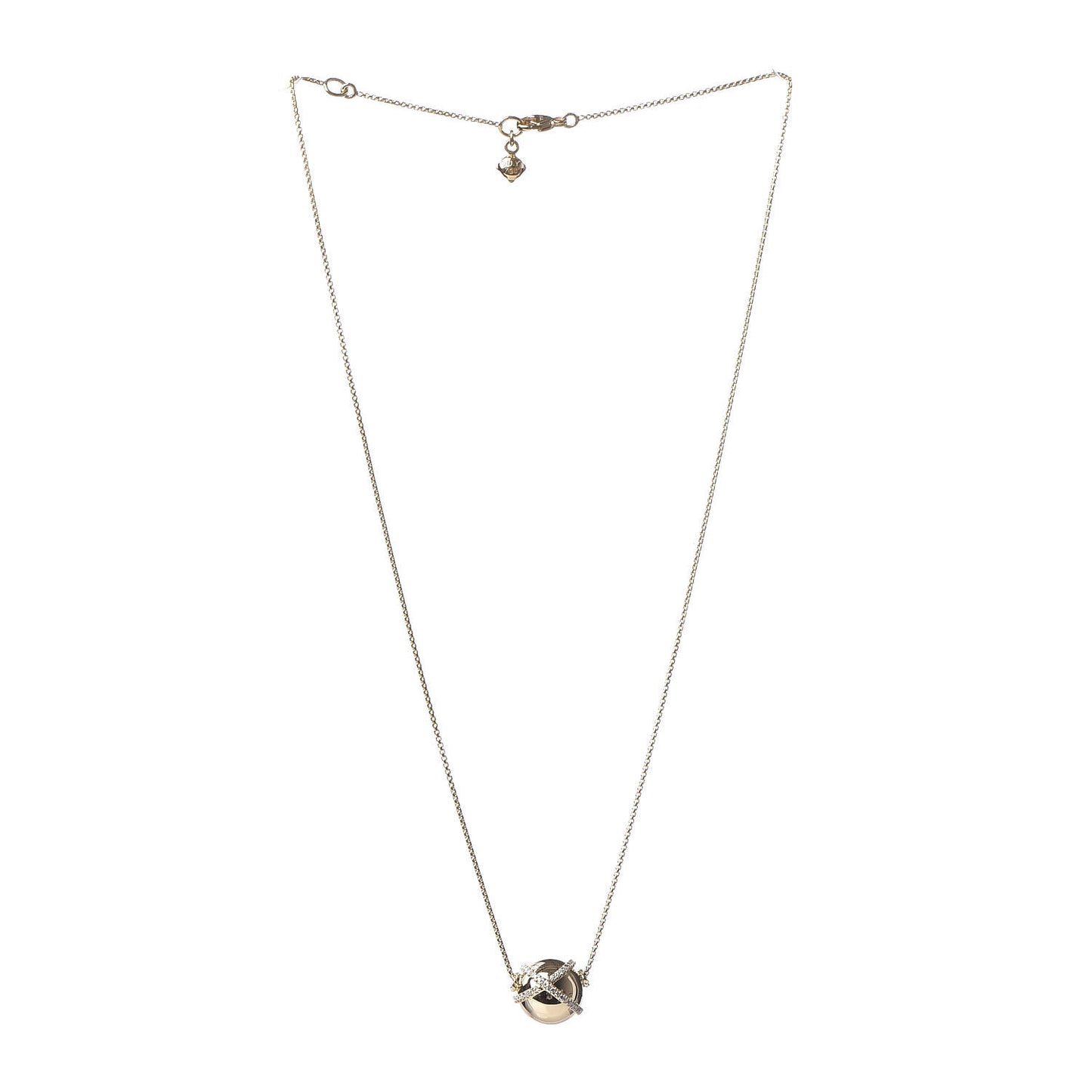 18K Yellow Gold Diamond 12mm Solari Pave Wrap Pendant Necklace