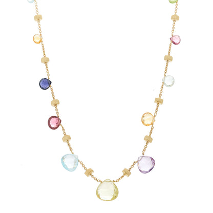 Marco Bicego 18K Yellow Gold Multi Gemstone Paradise Station Necklace 1 of 5