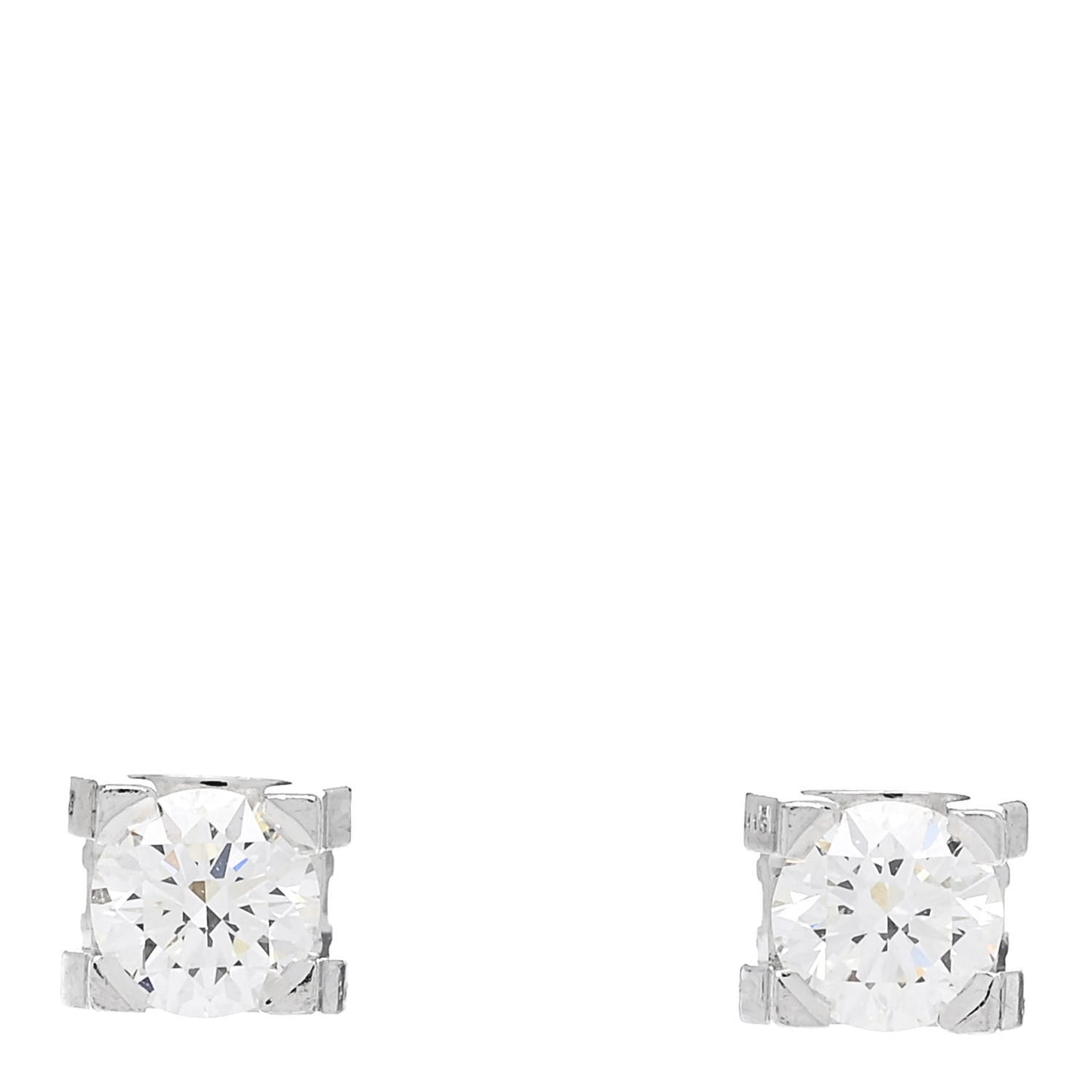 18K White Gold Diamond .50ctw C De Cartier Earrings