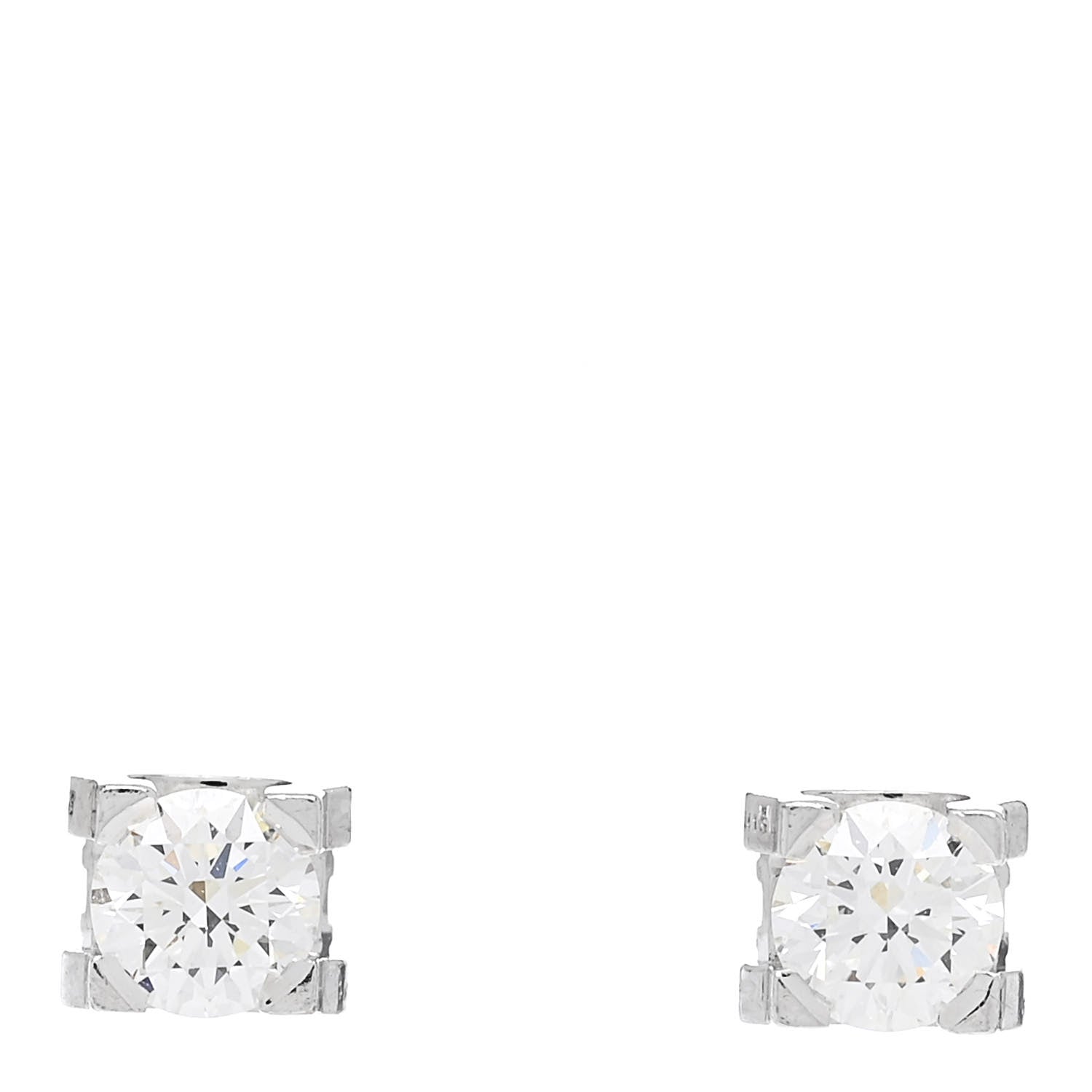 Cartier 18K White Gold Diamond .50ctw C De Cartier Earrings 1 of 5